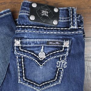 MISS ME JEANS STRAIGHT LEG MEDIUM WASH A148
